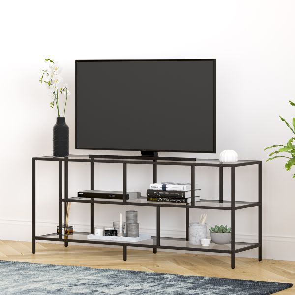 Winthrop Rectangular TV Stand with Glass Shelves for TV's up to 60