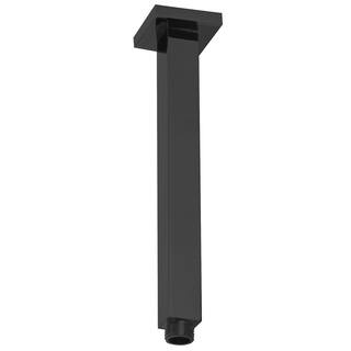 Westbrass 12 in. IPS x 9 in. Square Ceiling Mount Shower Arm  Flange Matte Black D3609S-62