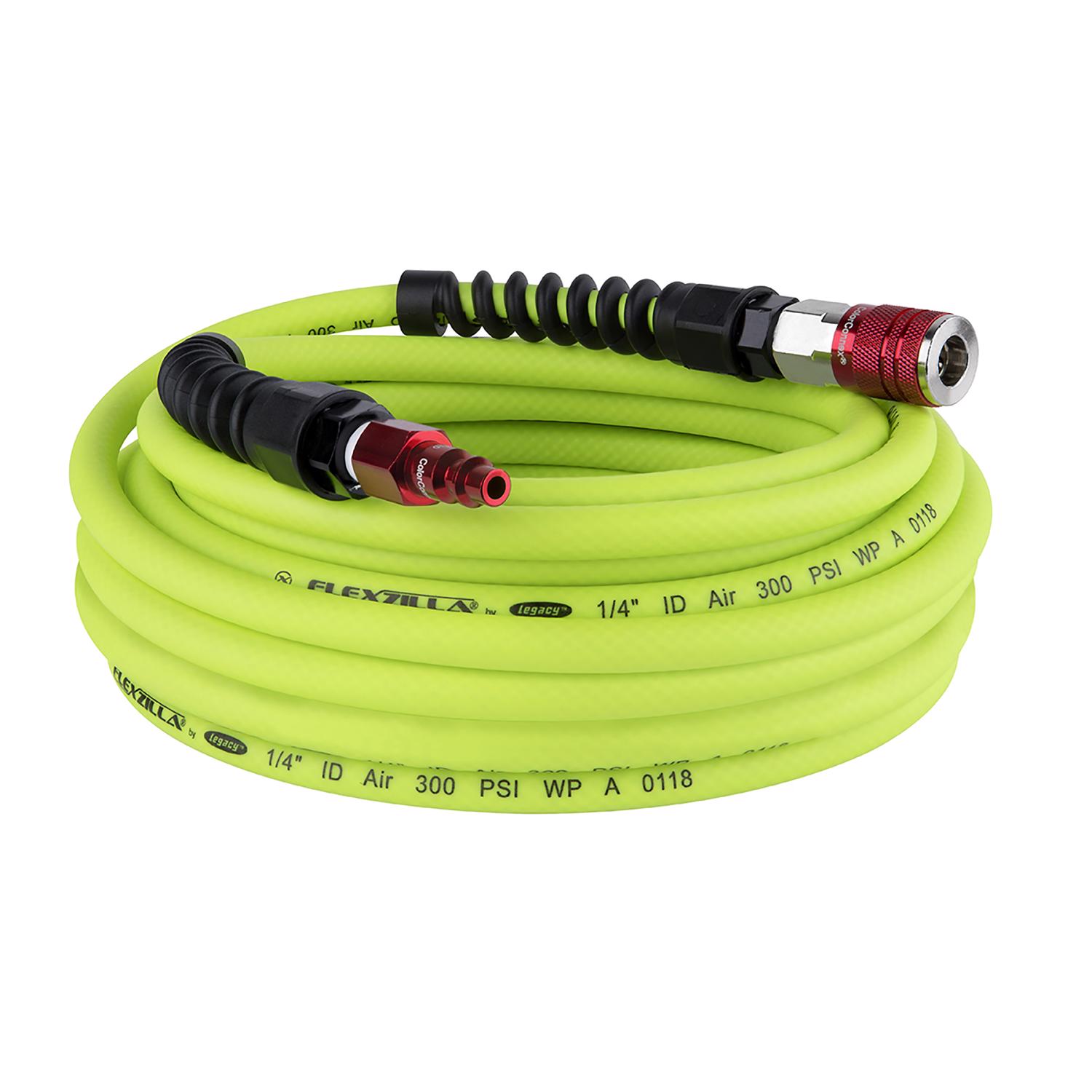 Flexzilla Pro 50 ft. L X 1/4 in. D Hybrid Polymer Air Hose Kit 300 psi Zilla Green