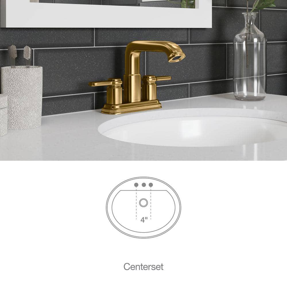 KOHLER Numista 4 in Centerset 2Handle Bathroom Faucet in Vibrant Brushed Moderne Brass