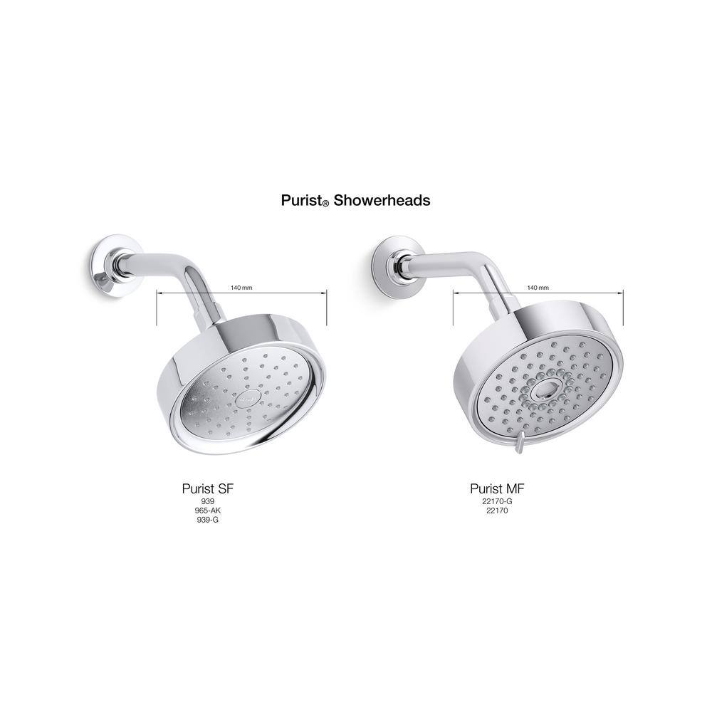 KOHLER Purist 1-Spray 5.5 in. Single Wall Mount Low Flow Fixed Shower Head in Vibrant Brushed Bronze K-939-BV