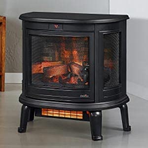 Duraflame Black Curved Front 3D Infrared Electric Fireplace Stove with Remote Control - DFI-7117-01