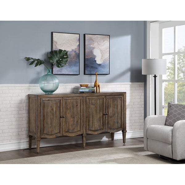 Somette Camelia Textured Brown Four Door Credenza