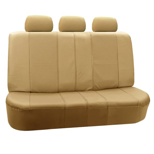 FH Group AFPU007BEIGE115 Beige Leatherette Full Set Car Seat Covers with Air Freshener