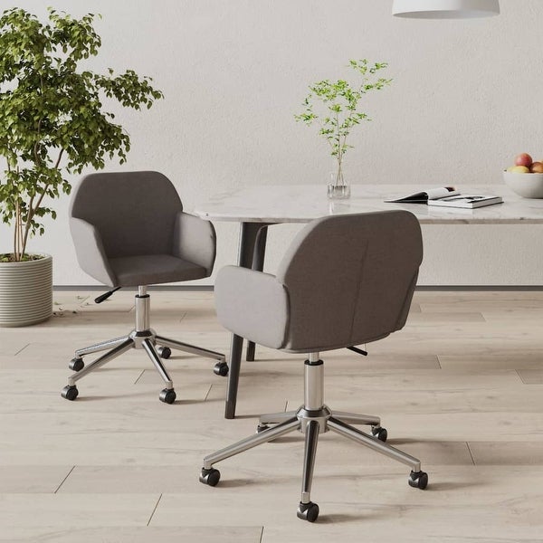 vidaXL Swivel Dining Chairs 2 pcs multi color Fabric