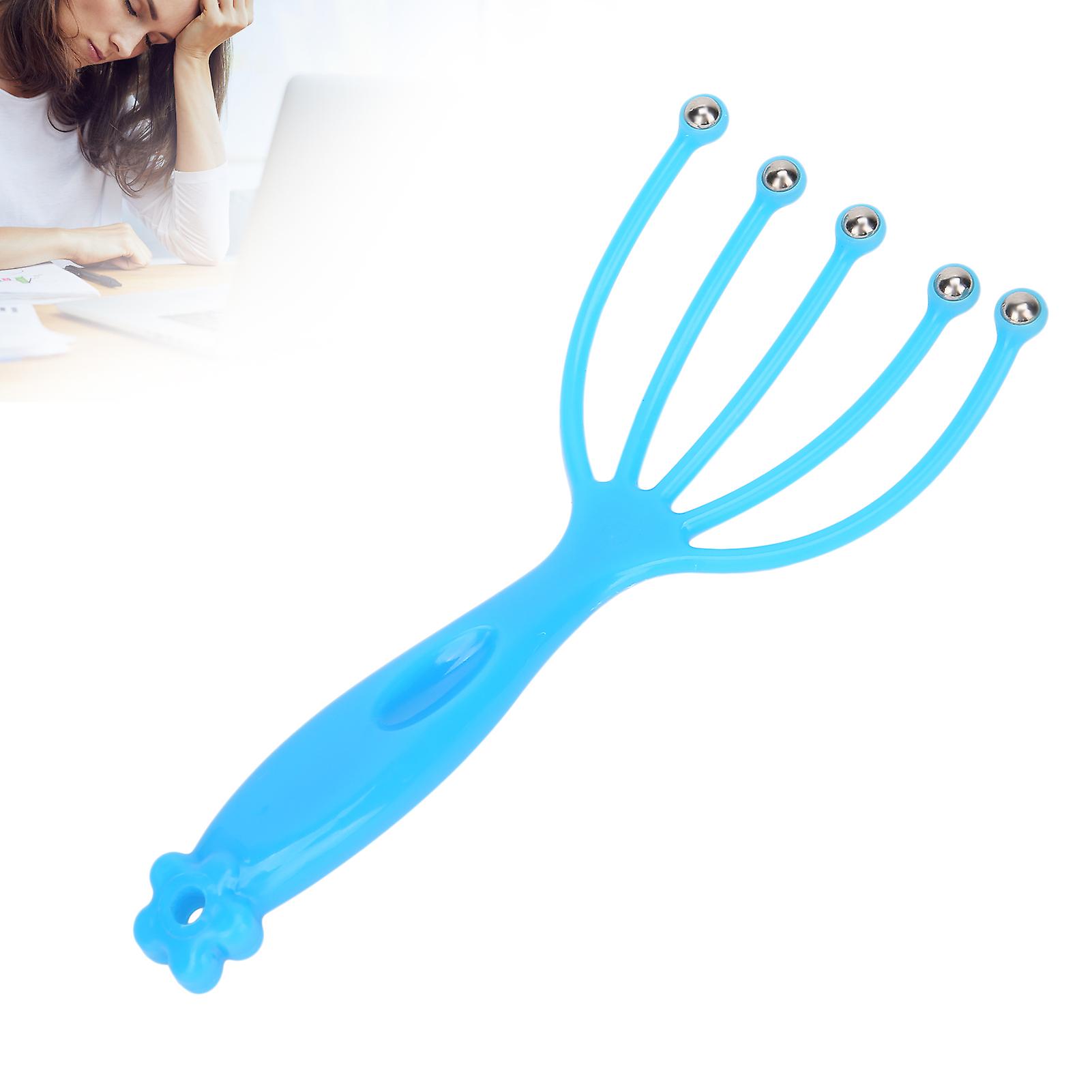 Scalp Massager Handheld Deep Relaxation Fatigue Relieve Head Scalp Massager Toolblue