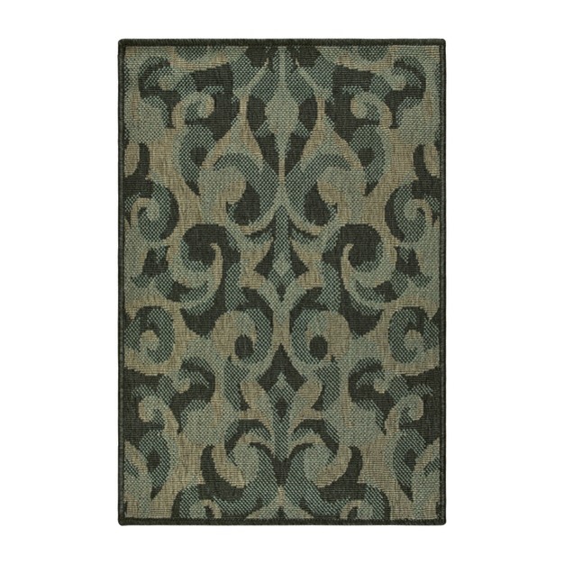 Contemporary Traditional Damask Indoor Outdoor Area Rug By Blue Nile Mills