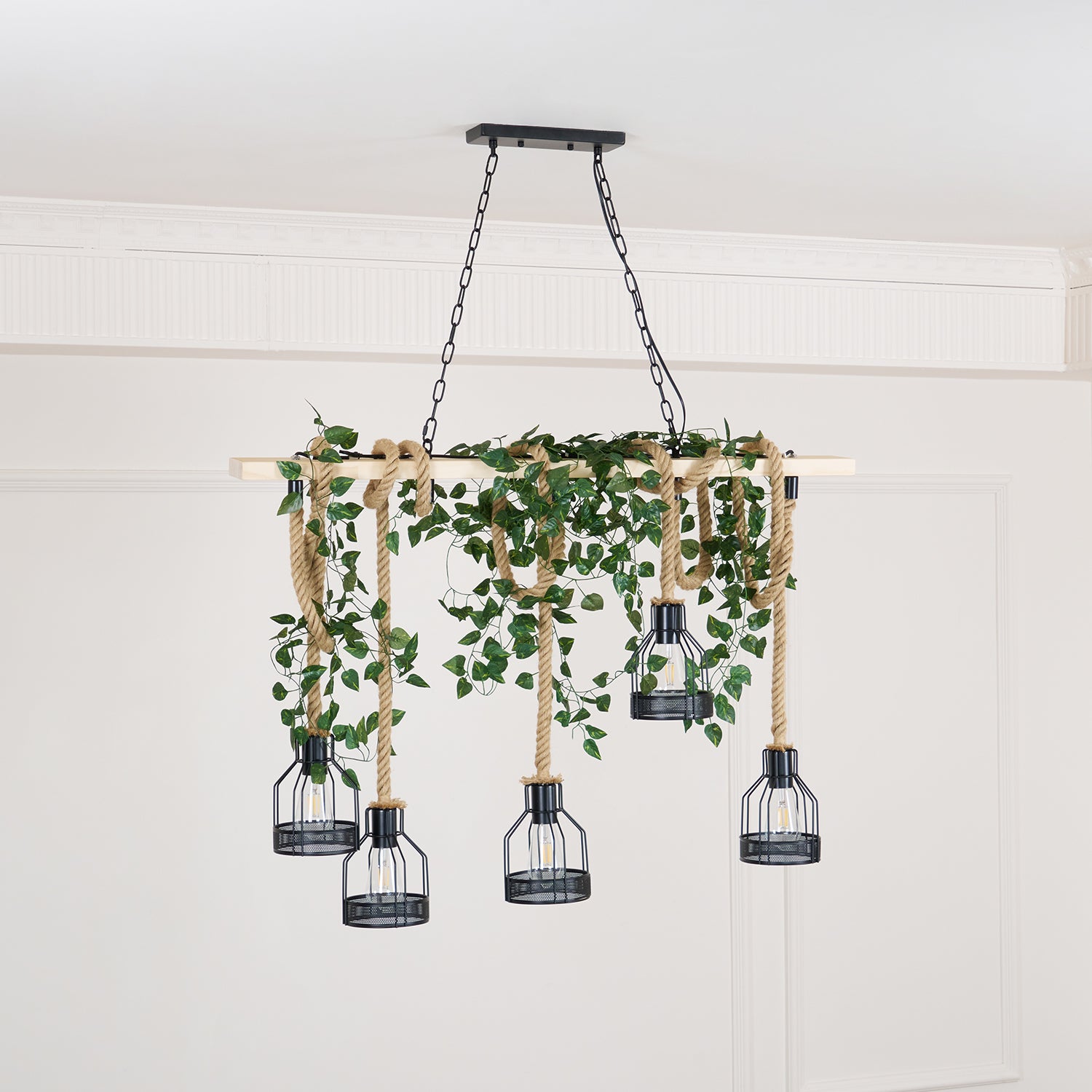 Hemp Rope Industrial Grenade Chandelier