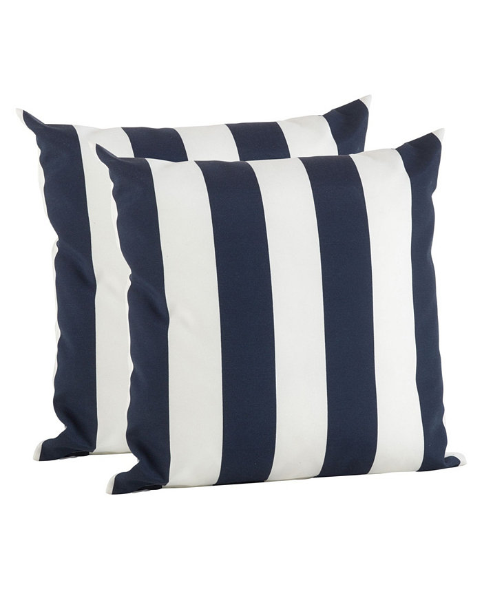 Saro Lifestyle Striped Pillow - Cover Only， Set of 2， 17