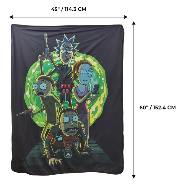 Just Funky Rick And Morty Portal 45 X 60 Inch Fleece Throw Blanket