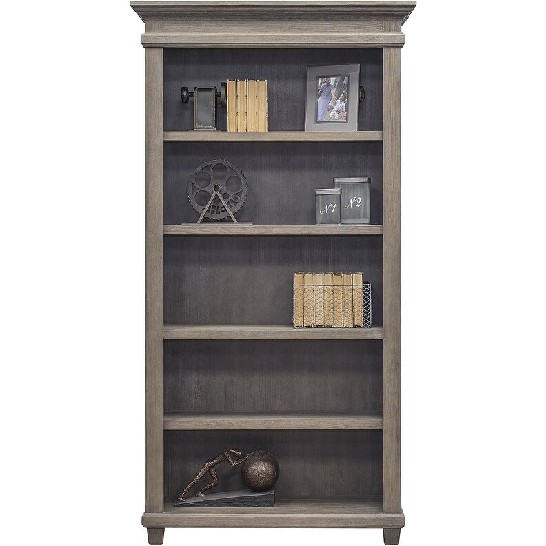 Carson Wood Open Bookcase  Storage Cabinet  Gray   40\