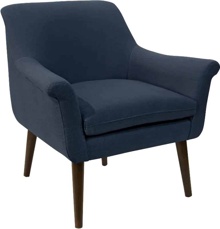 Charlotte Linen Navy Blue Accent Chair - Skyline Furniture