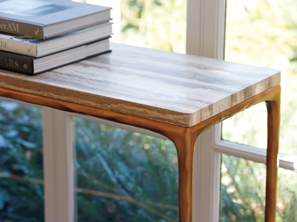 Menlo Park Console With Stone Top   Contemporary   Console Tables   by Lexington Home Brands  Houzz