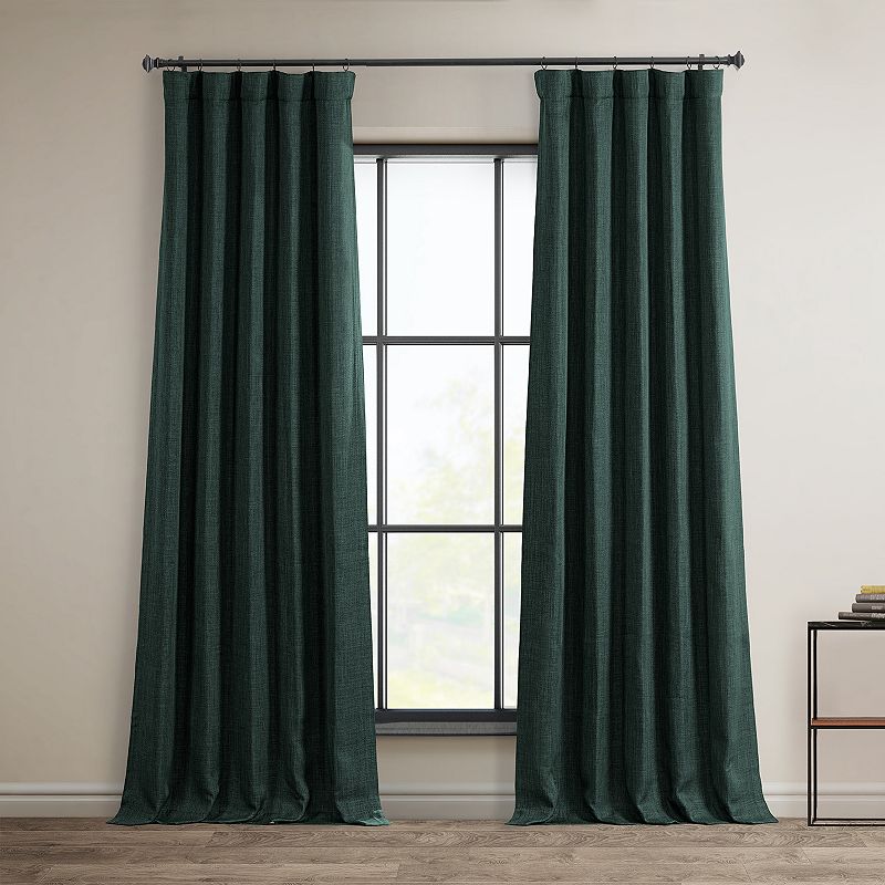 EFF Faux Linen Blackout Window Curtain