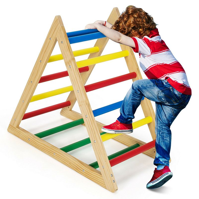 Climbing Triangle Ladder with 3 Levels for Kids-Multicolor