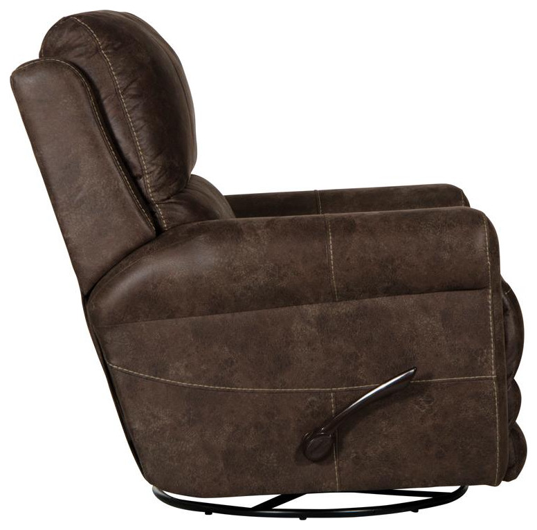 Graves Swivel Glider Recliner in Brown Polyester Fabric   Transitional   Recliner Chairs   by Homesquare  Houzz