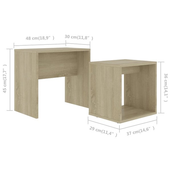 Coffee Table Set Sonoma Oak 18.9