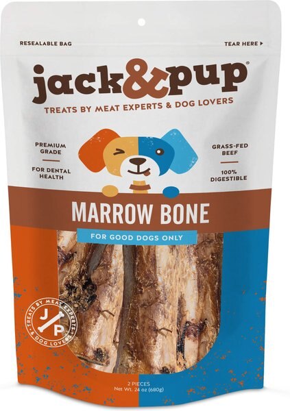 Jack and Pup Roasted Beef Marrow 6-in Bone Dog Treats