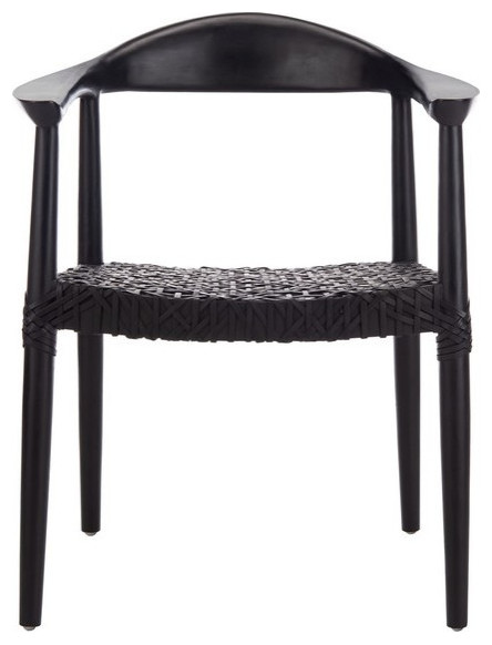 Helen Leather Woven Arm Chair Black   Modern   Armchairs And Accent Chairs   by Virgil Stanis Design  Houzz