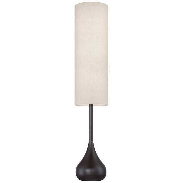 Tall Bronze Metal Droplet Off White Cream Cylinder Shade For Living Room Reading