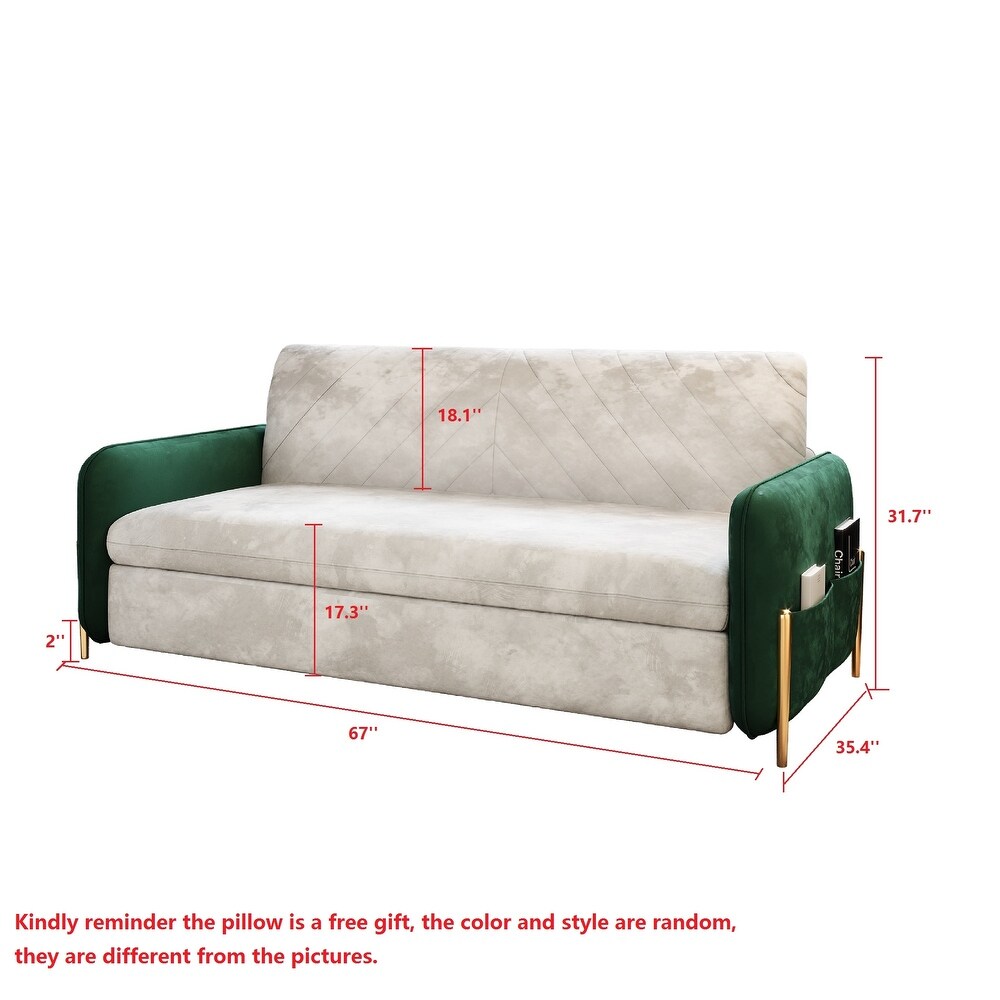 JASIWAY 67 in. Width Modern Pull Out Queen Size Sofa Bed