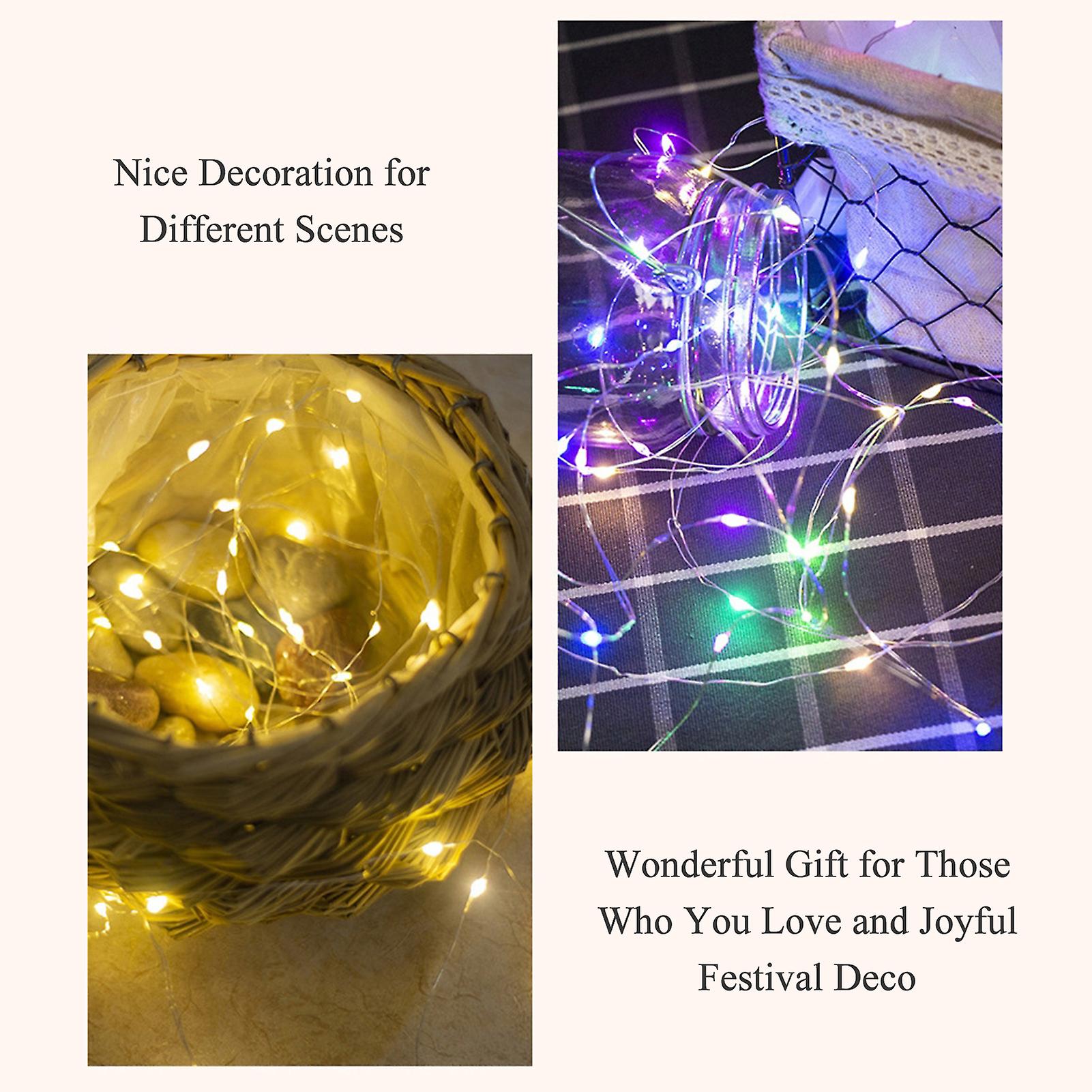 1meters 10 Leds Fairy String Light Twistable Bendable Foldable Decoration Lamp Ip65 Water Resistance For Christmas Xmas Holiday Festival Diy Home Part