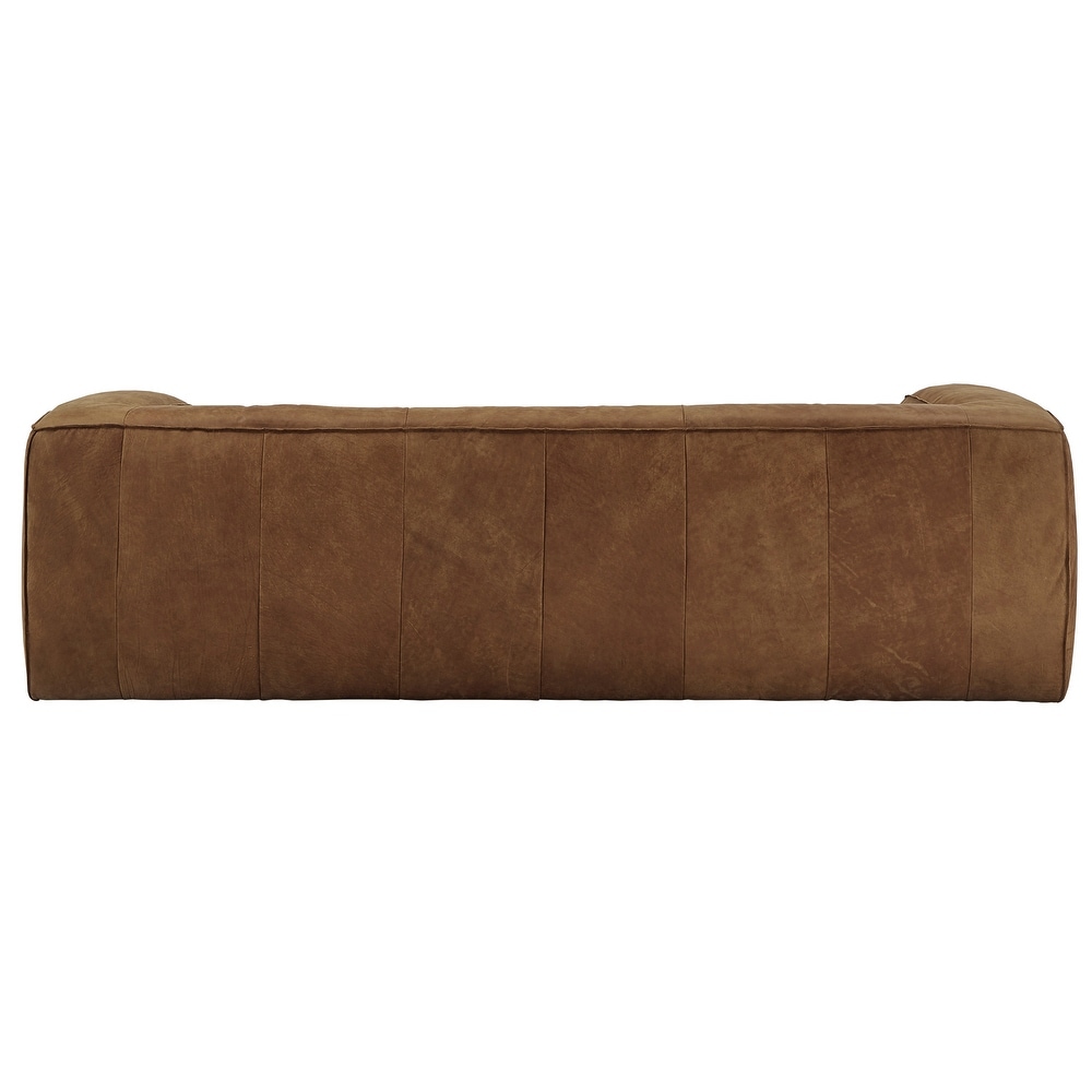 Divya Outback Tan Leather Sofa by iNSPIRE Q Modern