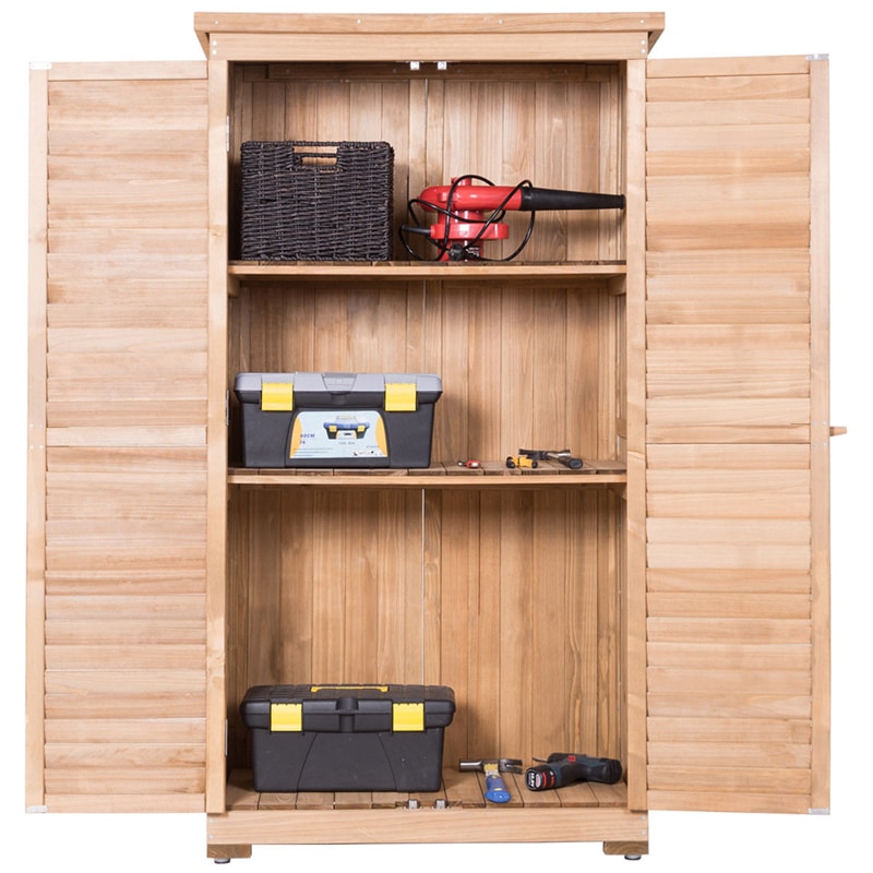 Canada Only - 63'' Tall Wooden Garden Storage Shed in Shutter Design