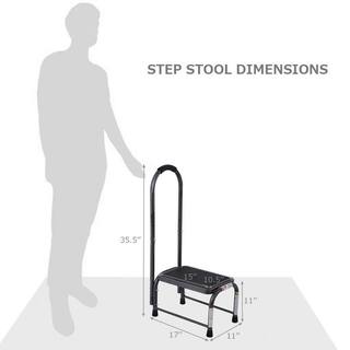 ANGELES HOME 1-Step Iron Non-Slip Heavy-Duty Step Stool 330 lbs. Load Capacity Type III Duty Rating 8CK32-TL758