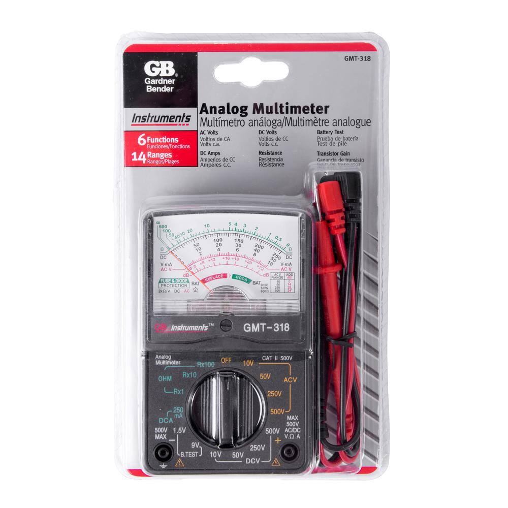 Gardner Bender 14-Range Analog Meter GMT-318