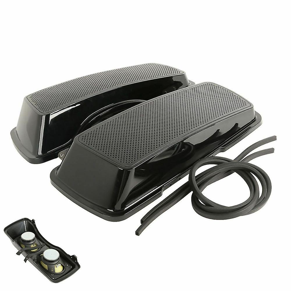 Born Pretty Motorcycle Saddlebag Lids Dual 6andquot;x9andquot; Speakers For Harley Touring Road King Road Glide Street Glide 1994-2013