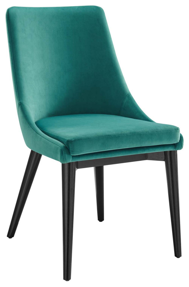 Viscount Performance Velvet Dining Chair  Teal   Midcentury   Dining Chairs   by Homesquare  Houzz