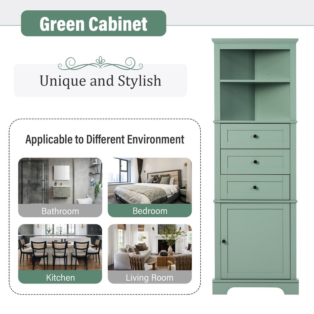 Triangle Storage Corner Cabinet Living Room Decorative Cabinet  Green