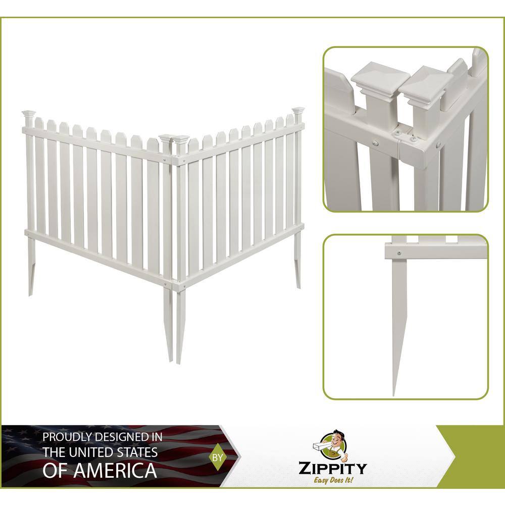 Zippity Outdoor Products Bella Puppy and Garden 2.5 ft. x 3.4 ft. White Vinyl Fence Kit 2-Pack ZP19064