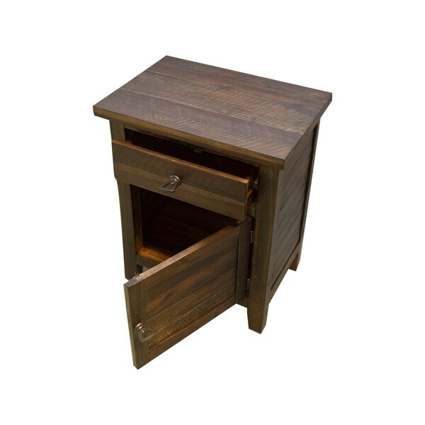 Montana Rustic Wood Nightstand - - 35429178