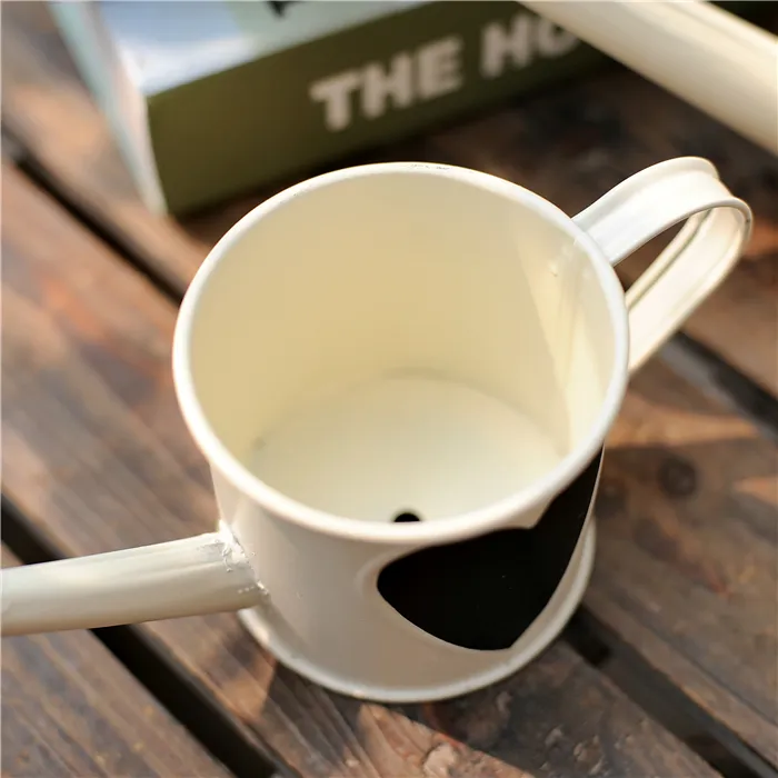 White garden tool watering can decorative home garden planter pot