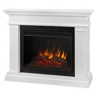 Real Flame Centennial Grand 55.5 in. Freestanding Wooden Electric Fireplace in White 8770E-W