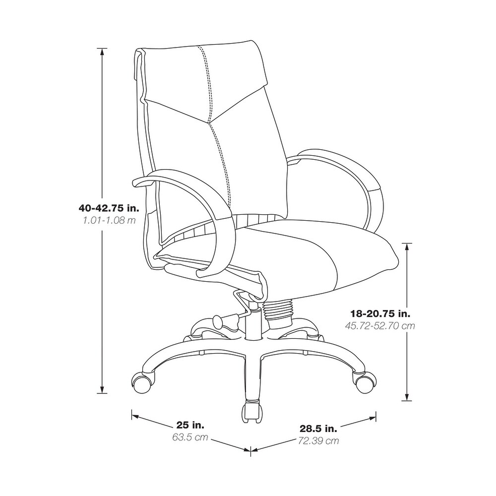 Deluxe Mid Back Executive Black Leather Chair