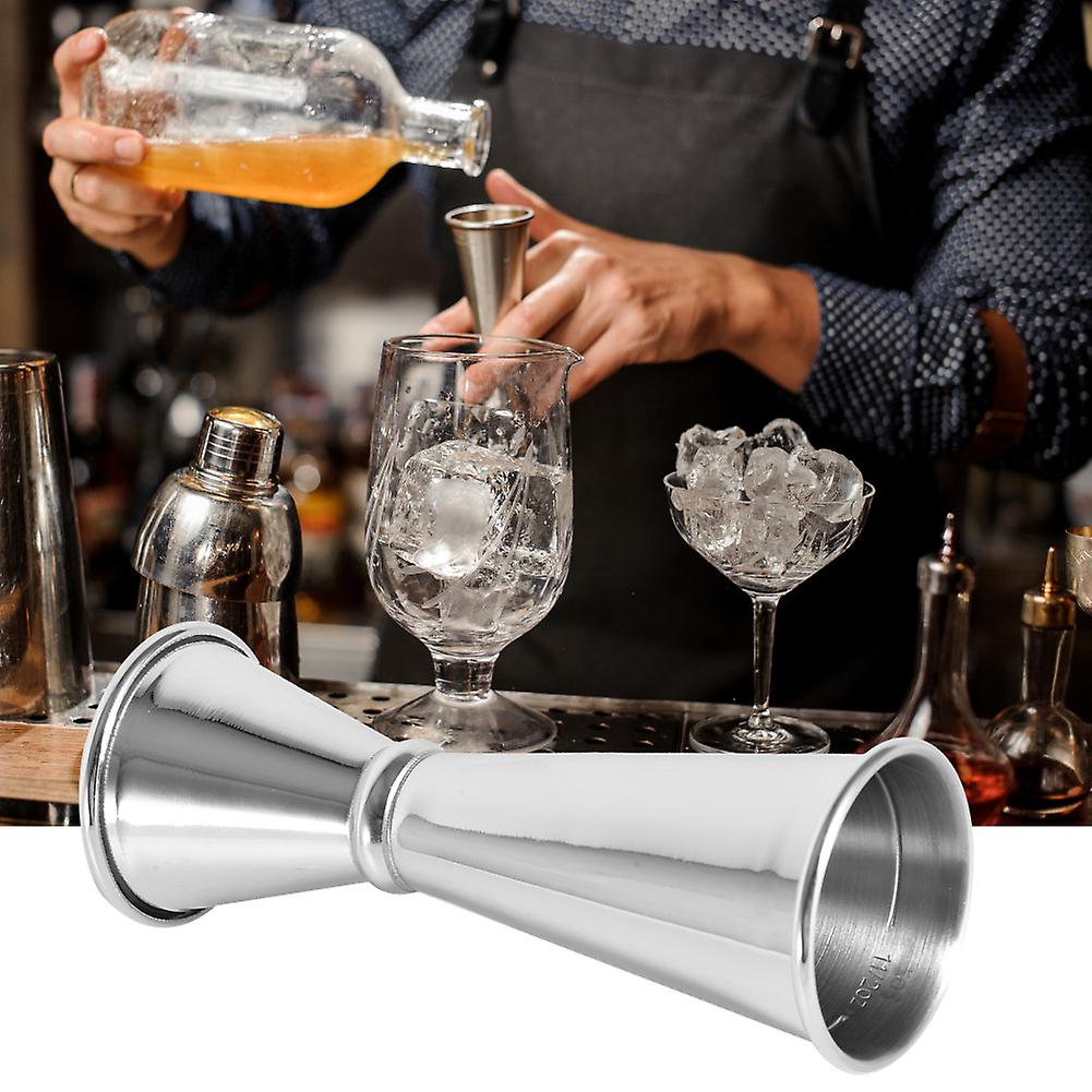 304 Stainless Steel Bar Wine Cocktail Shaker Double Jigger Bartending Measuring Tool AccessoriesSilver