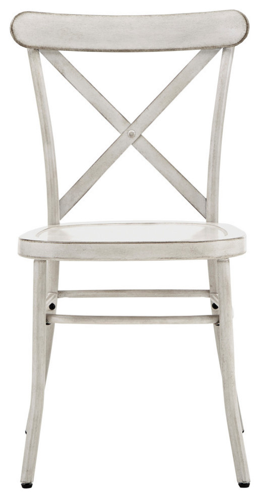 Haley Metal Dining Chairs  Set of 2   Farmhouse   Dining Chairs   by Inspire Q  Houzz