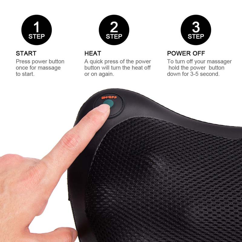 Shiatsu Pillow Massager, Shoulder Back Neck Massage Pillow with Heat Deep Kneading for Muscle Pain Relief