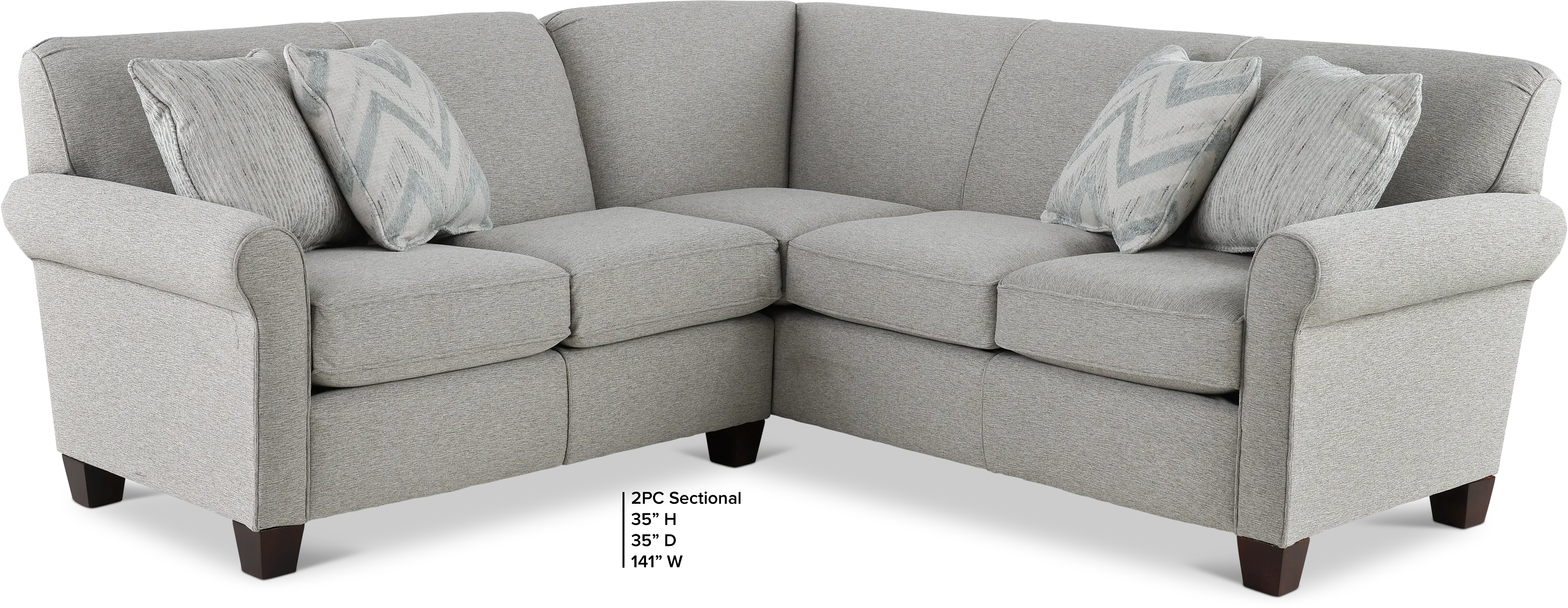 Titan Silver Gray 2 Piece Sectional