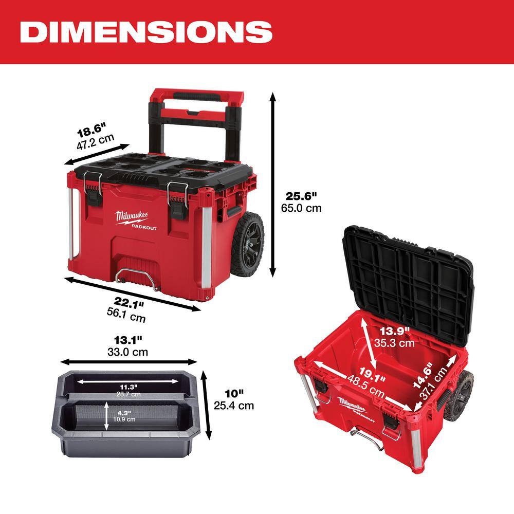 MW PACKOUT 22 in. Rolling Tool Box and 22 in. Large Tool Box 48-22-8426-8425