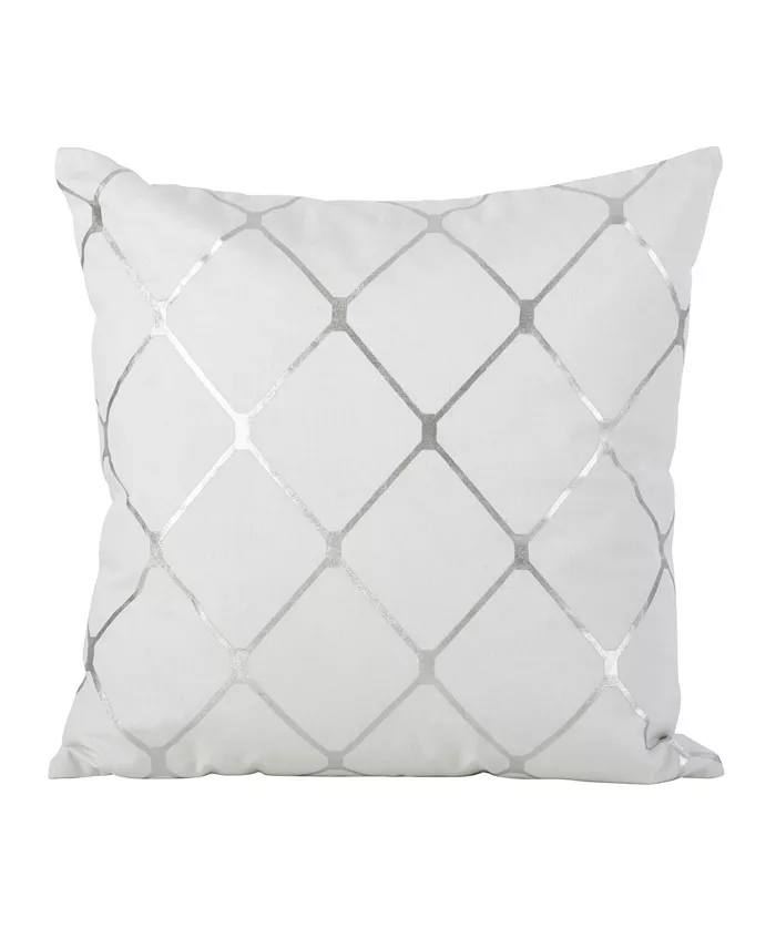 Saro Lifestyle Metallic Diamond Decorative Pillow， 18