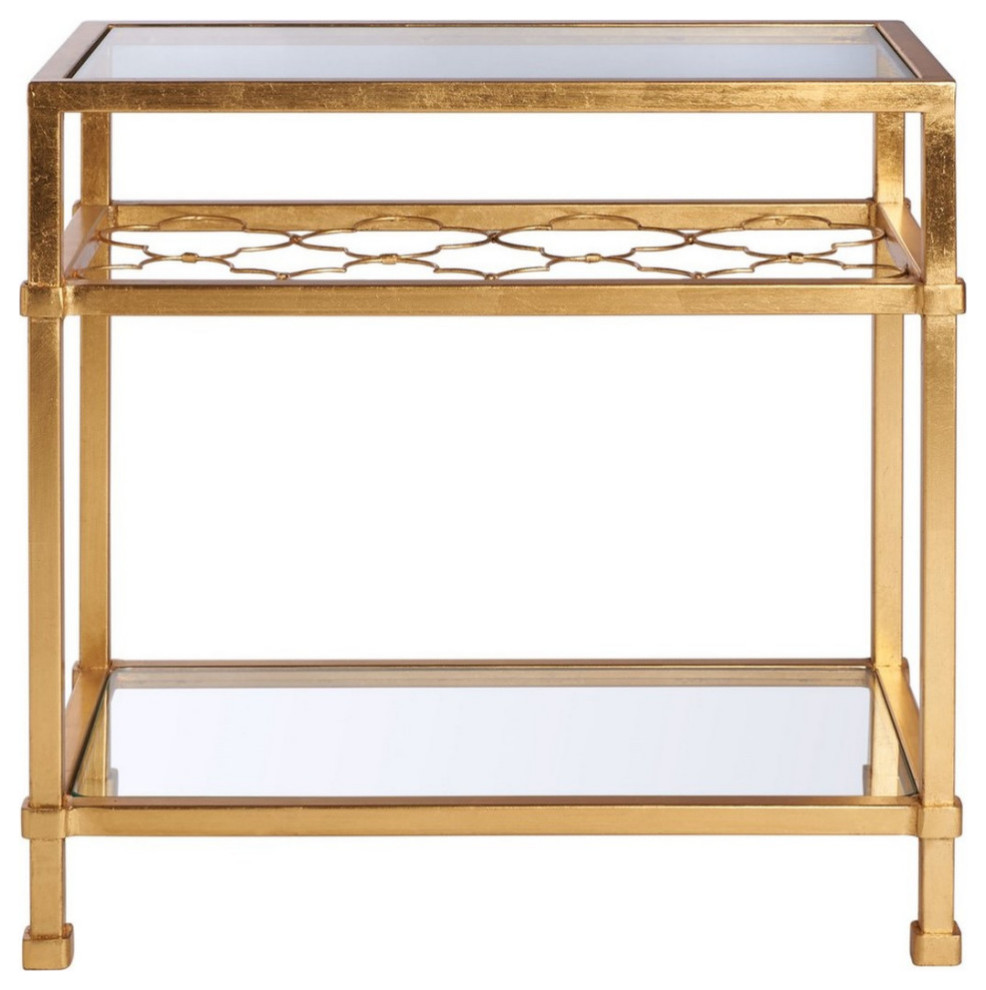 Calida Gold Leaf Glass Side Table   Modern   Side Tables And End Tables   by Virgil Stanis Design  Houzz