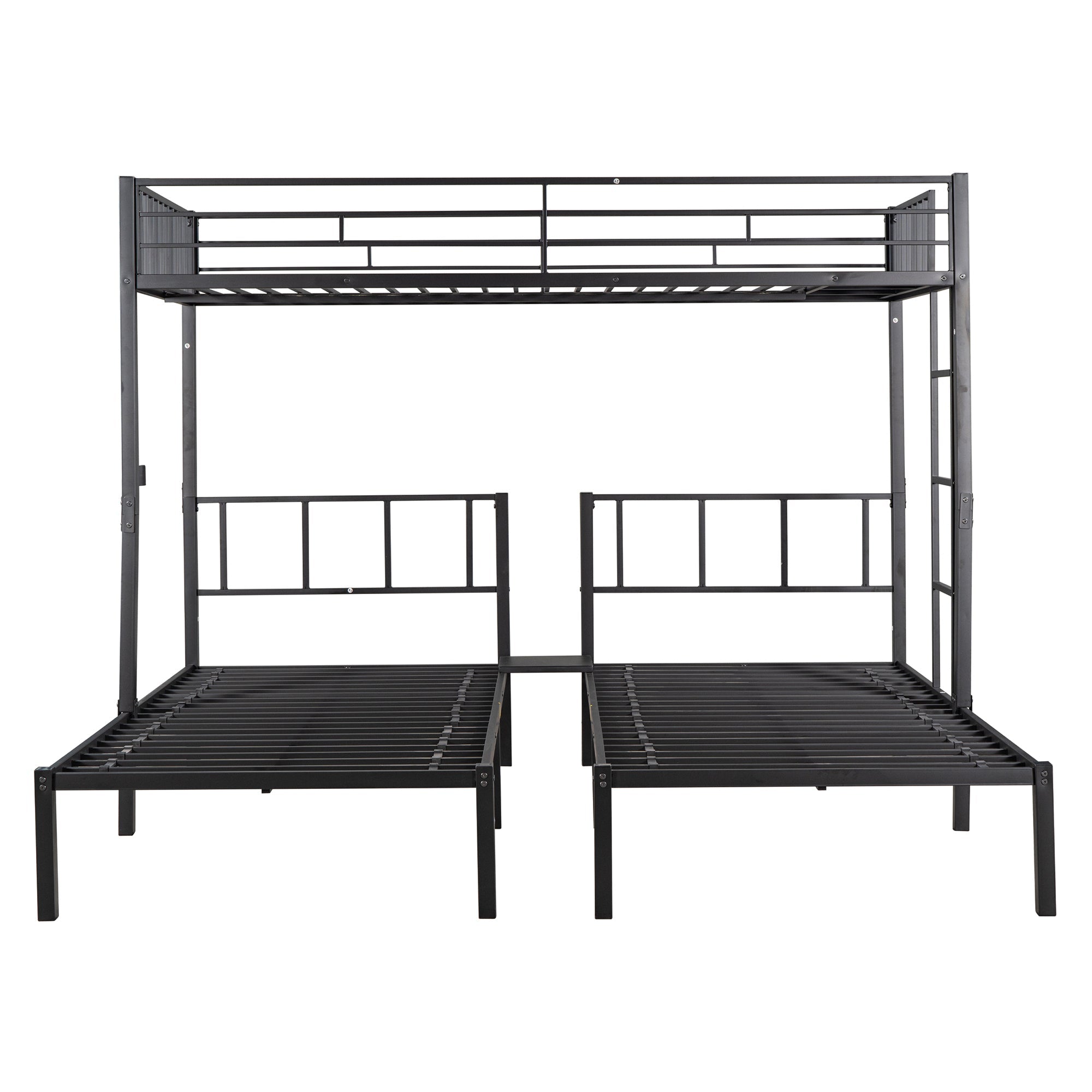 Metal Twin Triple Bunk Bed, Twin over Twin over Twin Bunk Bed for 3 Kids, Noise Reduced Structure, Separates Into 3 Twin Beds, Black