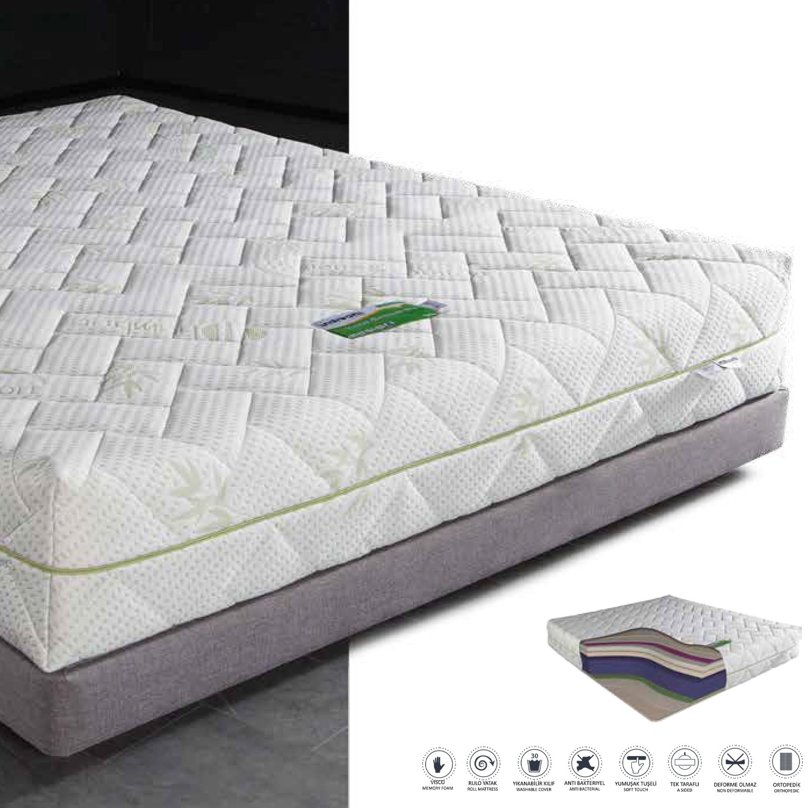 180X200 Cm Indivani Visco Smart Medical King Size Mattress Visco-180