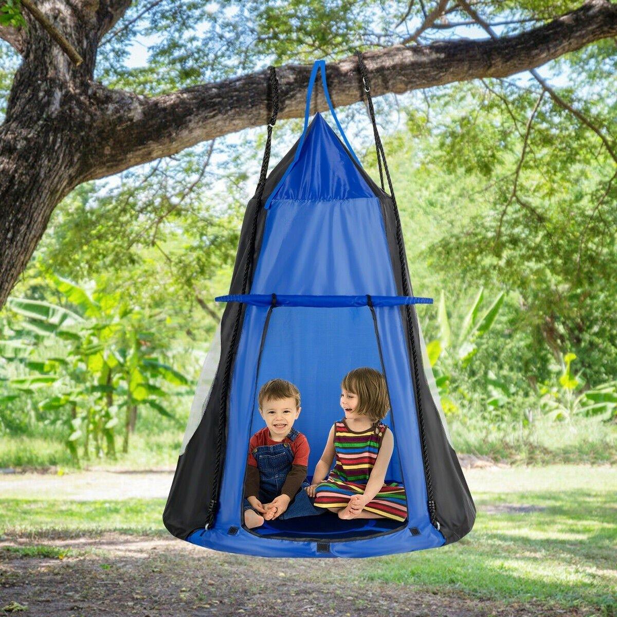 2 in 1 Kids Detachable Hanging Chair Swing Tent Set