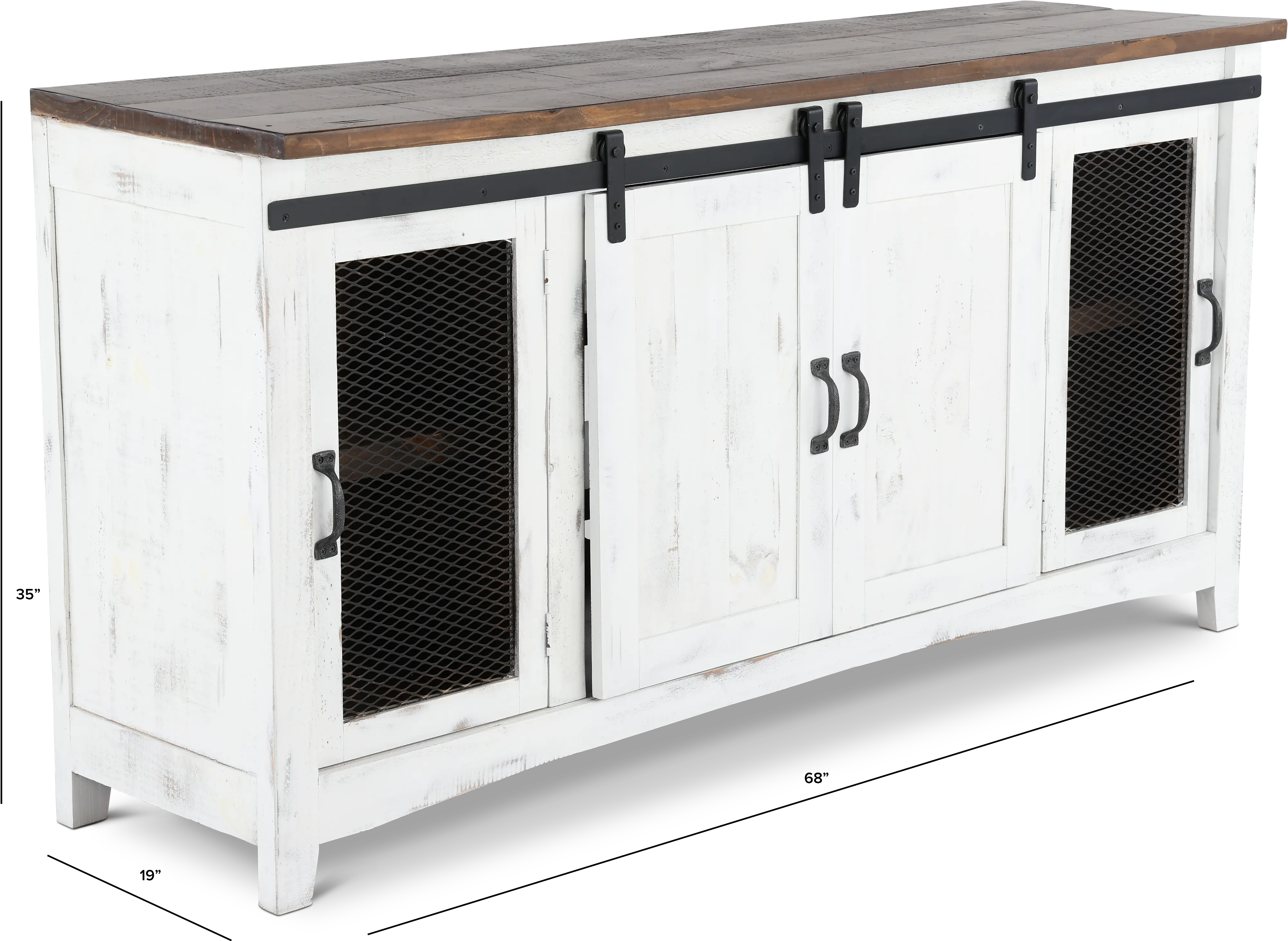 Pueblo Rustic White 68 TV Stand