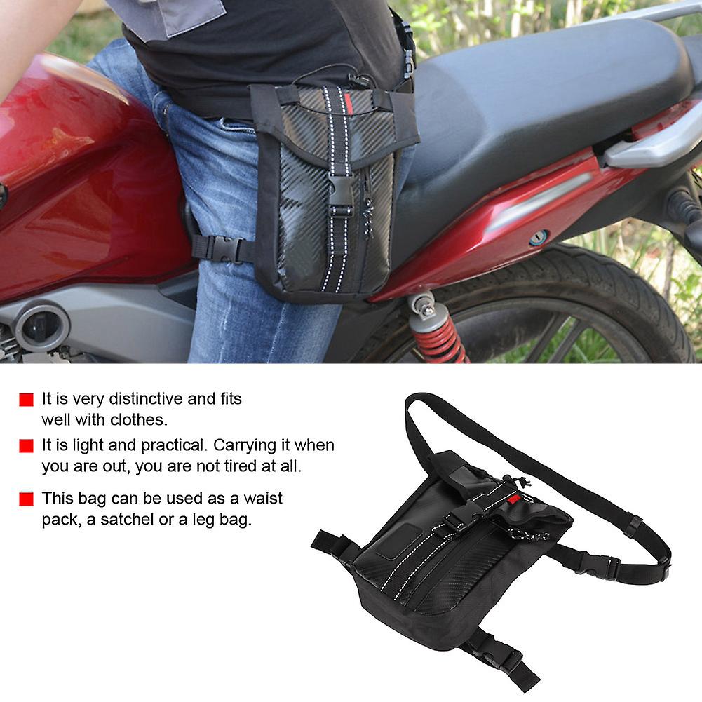 Durable Carbon Fiber Style Motorcycle Waterproof Waist Waistpack Leg Bag Cycling Pack